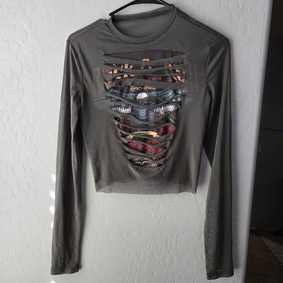 Y2k Shredded Front Eagle Print - Picture 2 of 4